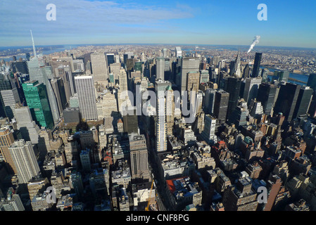 Manhattan New York USA Luftaufnahme vom Empire State building Stockfoto