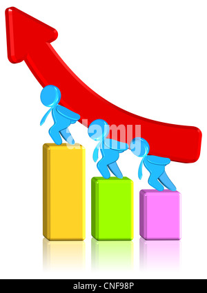 Immer mehr Unternehmen Diagramm Stockfoto