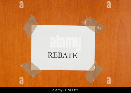 "Rabatt" Schild an der Tür Stockfoto