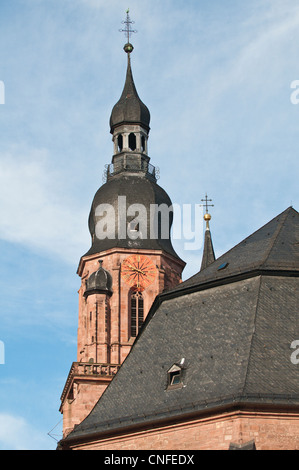 Kirche des Heiligen Geistes (Spirit) in Altstadt Heidelberg, Deutschland. Stockfoto