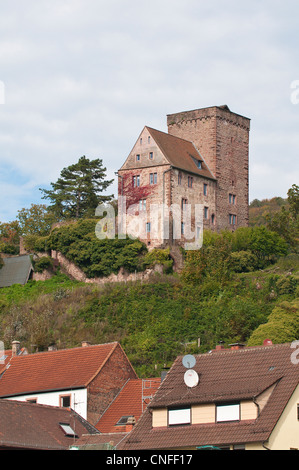 Vorderburg Burg am Hügel über Neckarsteinach, Deutschland. Stockfoto