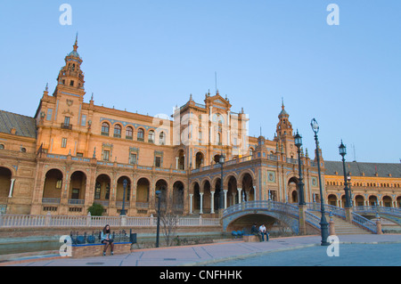 Plaza de Espana square Komplex (1929) zentrale Sevilla Andalusien Spanien Stockfoto