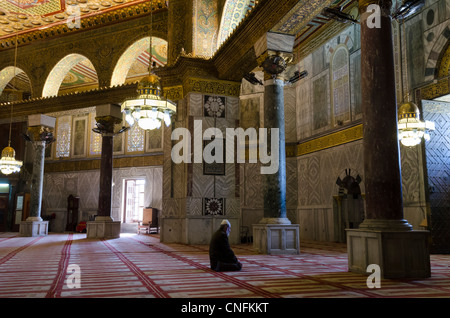 Innere der Moschee Al Haram Al Sharif. Esplanade der Moscheen. Altstadt von Jerusalem. Israel Stockfoto