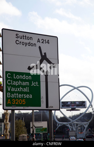 Richtungsanzeiger Wandsworth Bridge Road Stockfoto