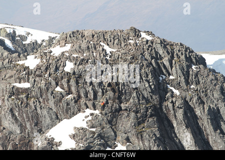 Bergsteiger auf der Nordwand des Ben Nevis Schottland März 2012 Stockfoto