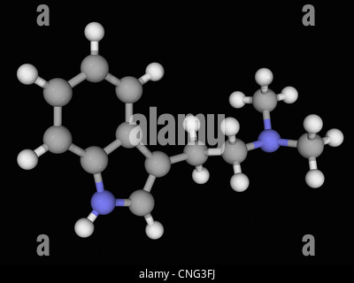Wirkstoffmolekül Dimethyltryptamin (DMT) Stockfoto