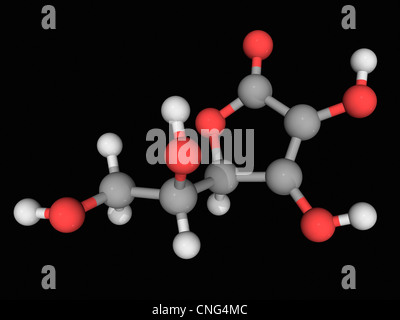 Vitamin C (Ascorbinsäure) Molekül Stockfoto