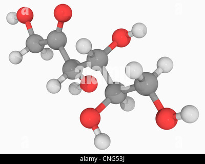 D-Fructose-Molekül Stockfoto