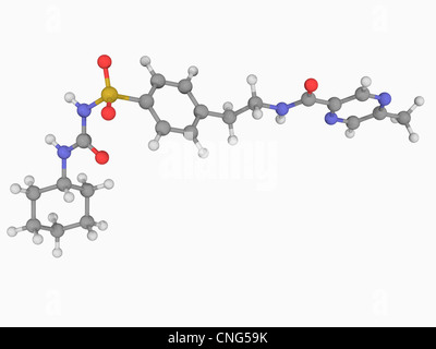 Glucotrol Wirkstoffmolekül Stockfoto