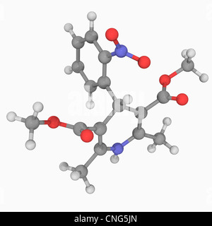 Nifedipin Wirkstoffmolekül Stockfoto