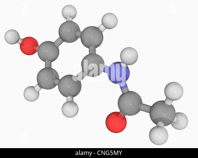 Paracetamol-Wirkstoffmolekül Stockfoto