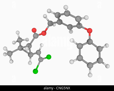 Permethrin Insektizid Molekül Stockfoto