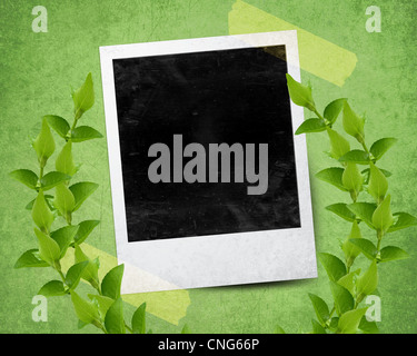 Sofortbild mit schwarzen Bereich mit Platz für Bild hinzufügen. Stockfoto
