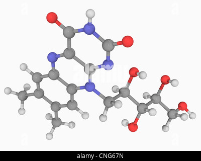 Vitamin B2 (Riboflavin) Molekül Stockfoto