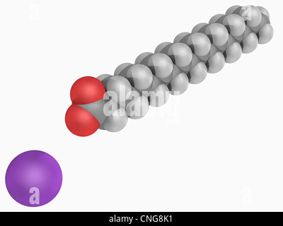 Natrium Stearat Molekül Stockfoto