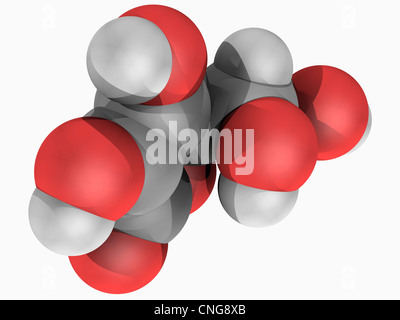 Vitamin C (Ascorbinsäure) Molekül Stockfoto