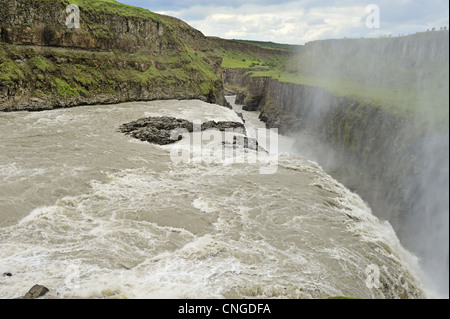 berühmten Wasserfall Gullfoss in Island Stockfoto