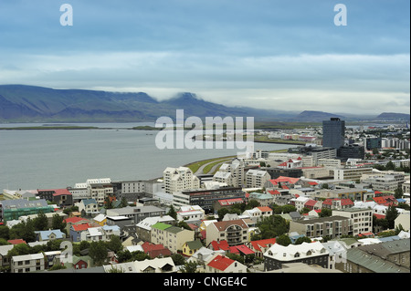 Ansicht von Reykjavik aus Hallgrímskirkja Stockfoto