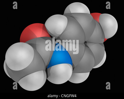 Paracetamol-Wirkstoffmolekül Stockfoto