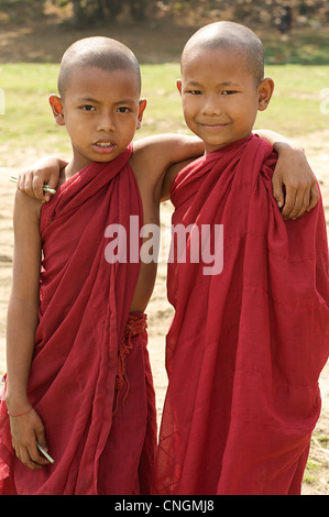 Buddhistischen Novizen, Sagaing-Region in der Nähe von Mandalay, Birma. Myanmar Stockfoto