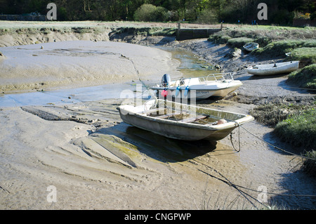 Flusses Taf bei Ebbe Laugharne Carmarthenshire South Wales Stockfoto