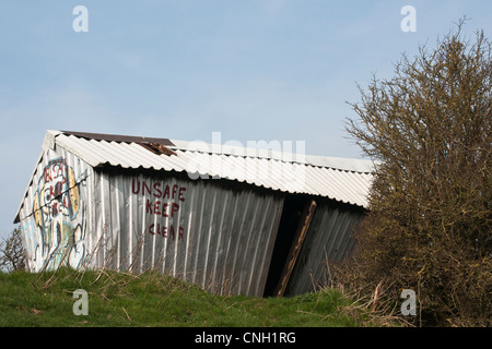 Gebäude, Schuppen Sie, Ruine, unsicher, Wanddekoration Stockfoto