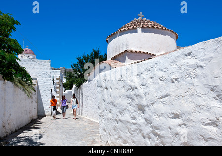 Europa-Griechenland, Dodekanes, Patmos, das Dorf Chora Stockfoto