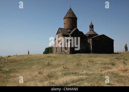 Kirche von Zion (1215) in Saghmosavank Kloster in der Provinz Aragatsotn, Armenien. Stockfoto