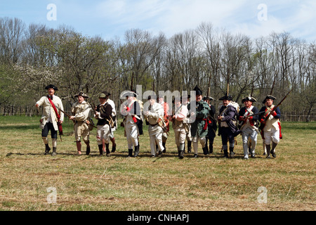 Ein Re-Enactment Bajonett kostenlos von Continental Army in hohlen Jockey - National Historic Park in Morristown, NJ Stockfoto