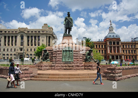 Paul Kruger Statue, Kirchplatz (Kerkplein), Pretoria, Provinz Gauteng, Südafrika Stockfoto