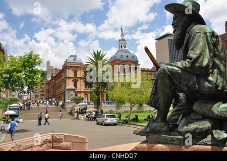 Paul Kruger Statue, Kirchplatz (Kerkplein), Pretoria, Provinz Gauteng, Südafrika Stockfoto