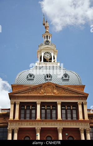 Palais de Justice Uhrturm, Kirchplatz (Kerkplein), Pretoria, Provinz Gauteng, Südafrika Stockfoto