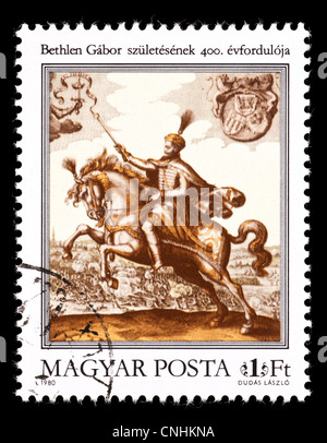 Briefmarke aus Ungarn mit Gabor Bethlen, Prinz von Transylvania und König von Ungarn. Stockfoto