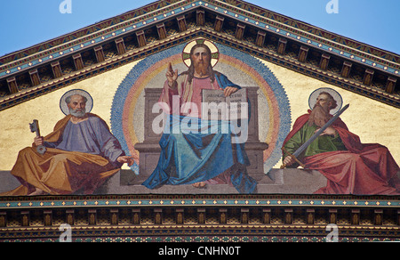 Rom - Jesus Christus der Lehrer - Mosaik von Fassade der Basilika Sankt Paul s - St. Paolo Fuori le Mura Basilika Stockfoto