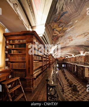 Jesuiten Barock Bibliothek Klementinum Prag Bibliothek wurde 1727 höchstwahrscheinlich nach Plan Kilian Ignaz Dienzenhofer beendet. Stockfoto