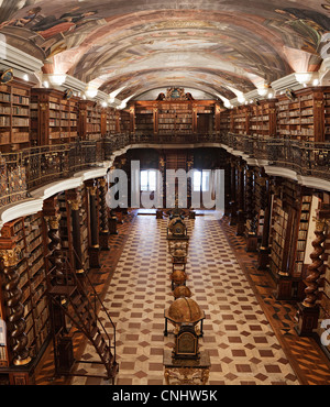 Jesuiten Barock Bibliothek Klementinum Prag Bibliothek wurde 1727 höchstwahrscheinlich nach Plan Kilian Ignaz Dienzenhofer beendet. Stockfoto