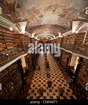 Jesuiten Barock Bibliothek Klementinum Prag Bibliothek wurde 1727 höchstwahrscheinlich nach Plan Kilian Ignaz Dienzenhofer beendet. Stockfoto