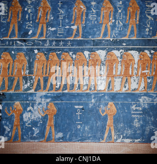 Wandmalereien Grab des Seti-1-Tal der Könige-Luxor Ägypten Stockfoto