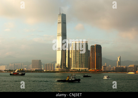 Das International Commerce Centre, ICC Tower und die Entwicklung der Union Square, Kowloon, Hong Kong Stockfoto