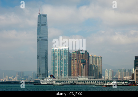 Das International Commerce Centre, ICC Tower und die Entwicklung der Union Square, Kowloon, Hong Kong Stockfoto