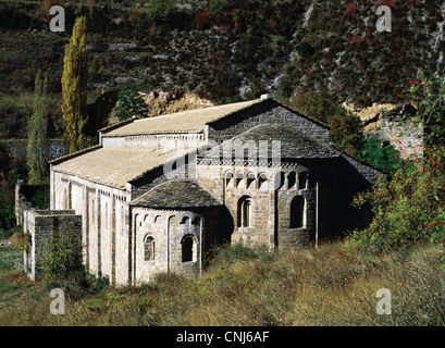 Romanische Kunst. Spanien. Das Kloster von Santa María de Obarra. 9. Jahrhundert. Beranui. Aragon. Stockfoto