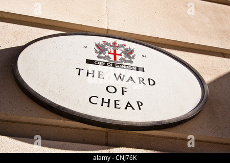Stadt von London Ward billig Zeichen Stockfoto