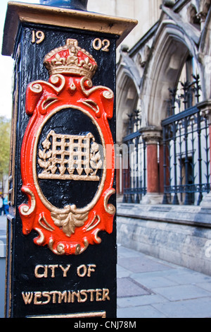 City of Westminster Road Marker Stockfoto