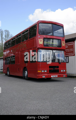 Roten Doppeldecker Bus Travelmaster Stockfoto