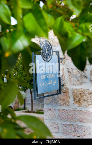 Nahost-Israel-Jerusalem Dorf Ein Karem - Geburtsort von Johannes dem Täufer - Zeichen für Mary es Frühling - Jungfrau Maria Stockfoto