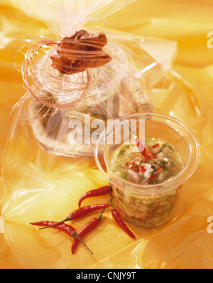 Gurken - Chili - Gurken Stockfoto