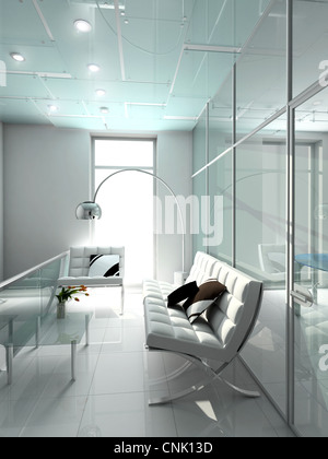 Modernes Interieur. 3D Render. Büro. Exklusives Design. Stockfoto