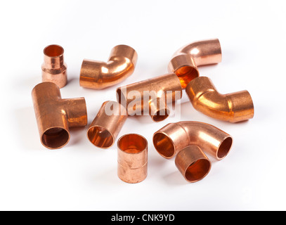 Kupfer-Metall Rohrverbinder / Armaturen Stockfoto