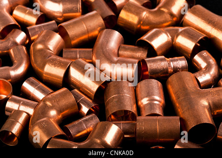 Kupfer-Metall Rohrverbinder / Armaturen Stockfoto