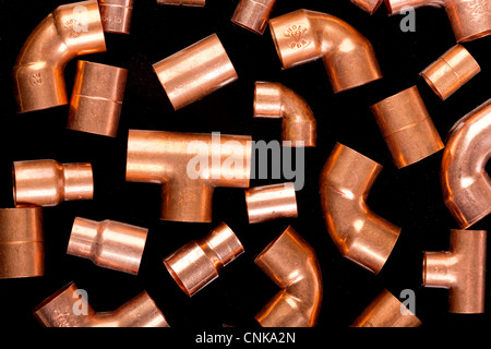 Kupfer-Metall Rohrverbinder / Armaturen Stockfoto